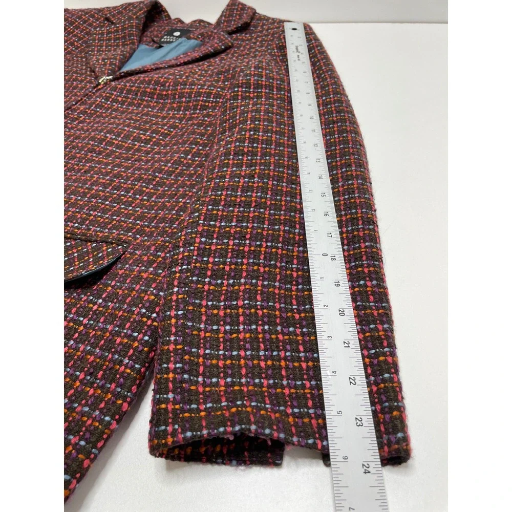 Maggie‎ Barnes Tweed Blazer Plus 24W Multicolor Jacket Zipper Academia Heritage